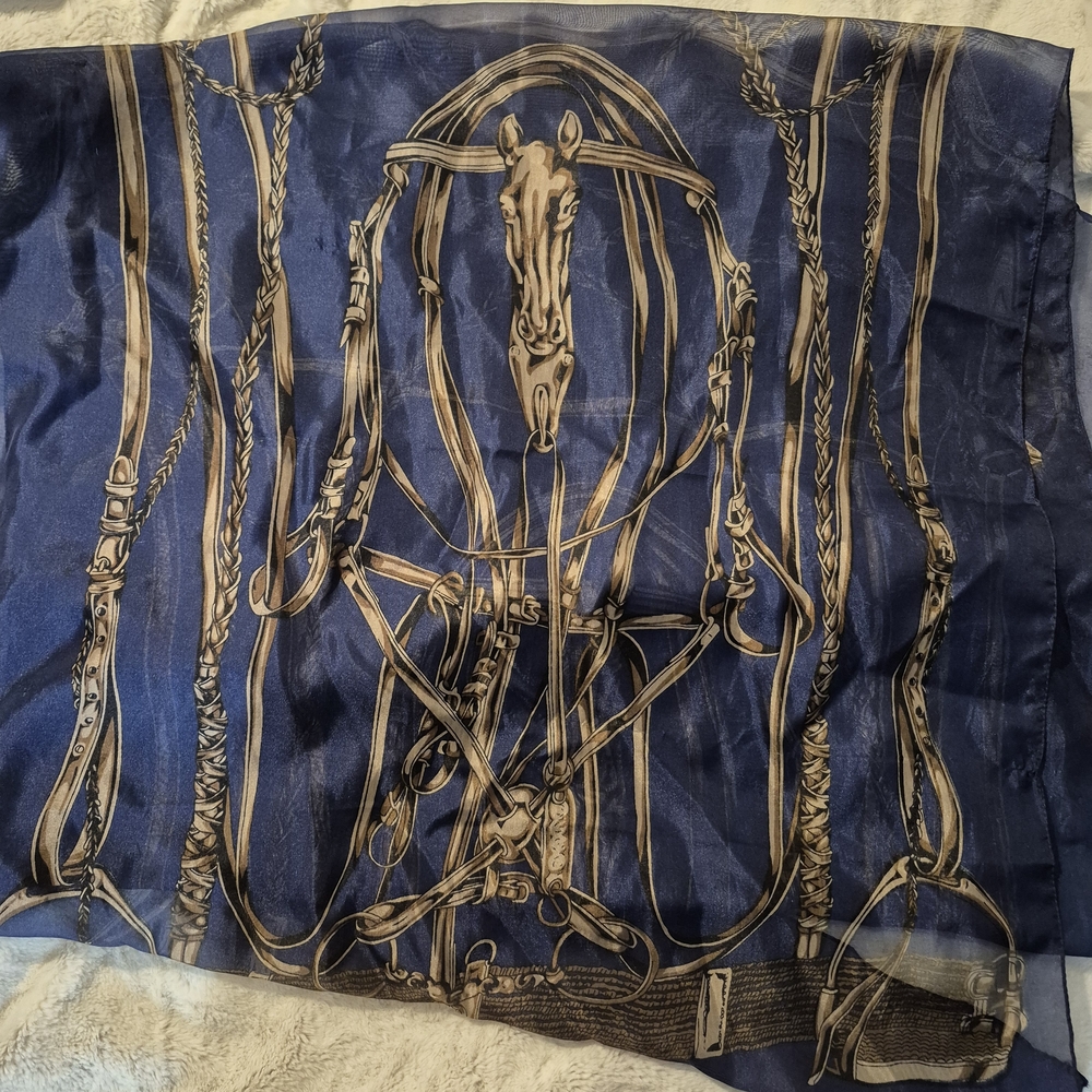 Elegant Navy and Gold Scarf